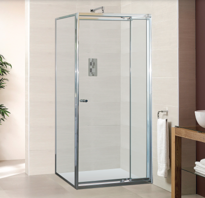 Aqua Pure pivoting semi-frameless shower screen in a Sydney bathroom